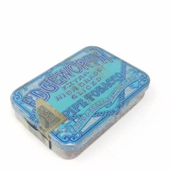 Vintage Larus & Brother Company Edgeworth tobacco tin hinged box rustic - Picture 2 of 6